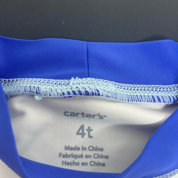 CARTER’S: Whale Print Short Sleeve Rash Guard, Size 4T - Picture 3 of 7